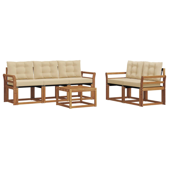 Set de canapele de exterior cu pernă 6 pcs Natural și Bej - WALTI WALTI