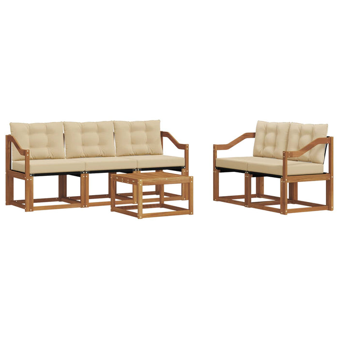 Set de canapele de exterior cu pernă 6 pcs Natural și Bej - WALTI WALTI