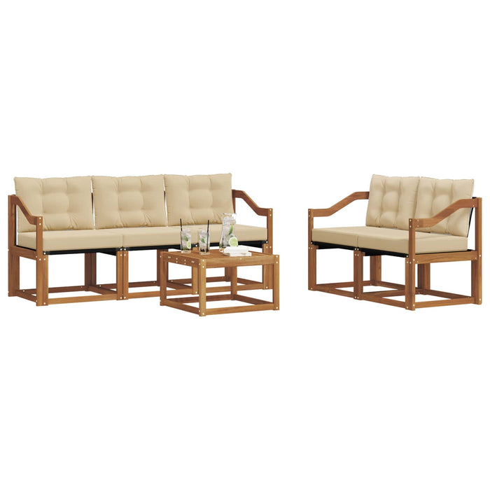 Set de canapele de exterior cu pernă 6 pcs Natural și Bej - WALTI WALTI