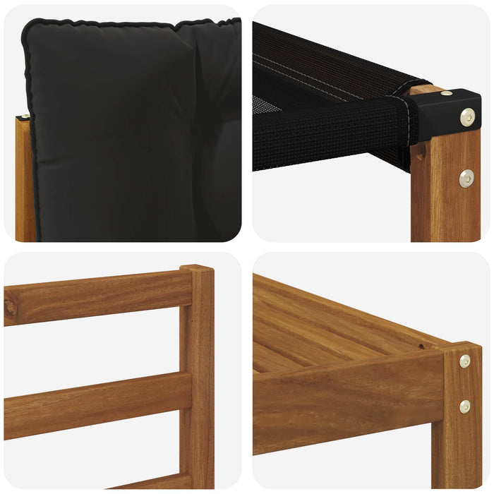 Set de canapele de exterior cu pernă 7 pcs Natural și Negru WALTI