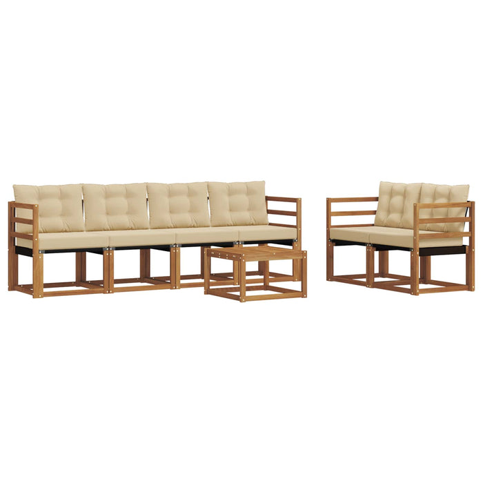 Set de canapele de exterior cu pernă 7 pcs Natural și Bej WALTI