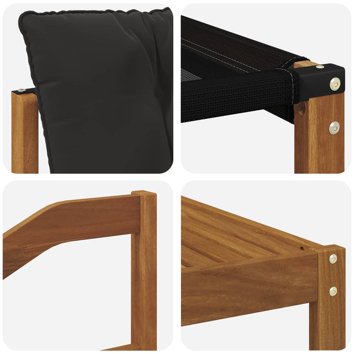 Set de canapele de exterior cu pernă 7 pcs Natural și Negru WALTI