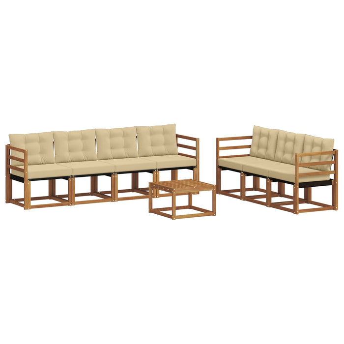 Set de canapele de exterior cu pernă 8 pcs Natural și Bej - WALTI WALTI
