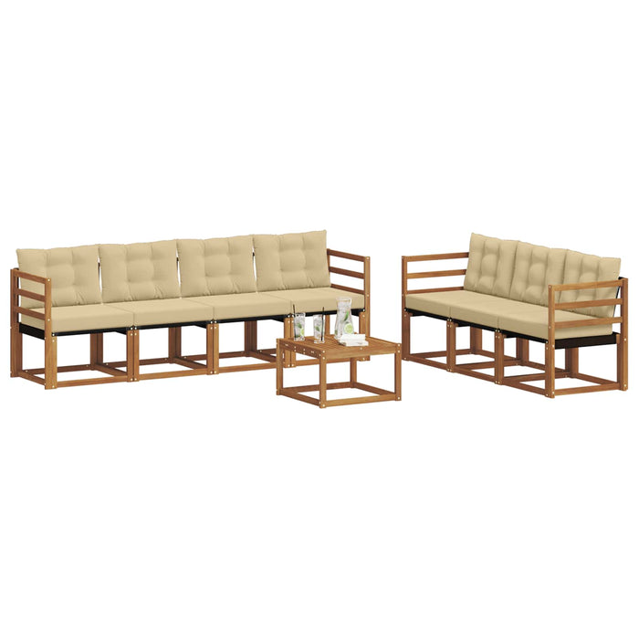Set de canapele de exterior cu pernă 8 pcs Natural și Bej - WALTI WALTI
