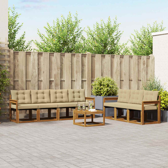 Set de canapele de exterior cu pernă 8 pcs Natural și Bej - WALTI WALTI