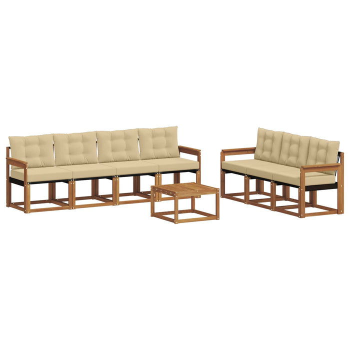 Set de canapele de exterior cu pernă 8 pcs Natural și Bej - WALTI WALTI