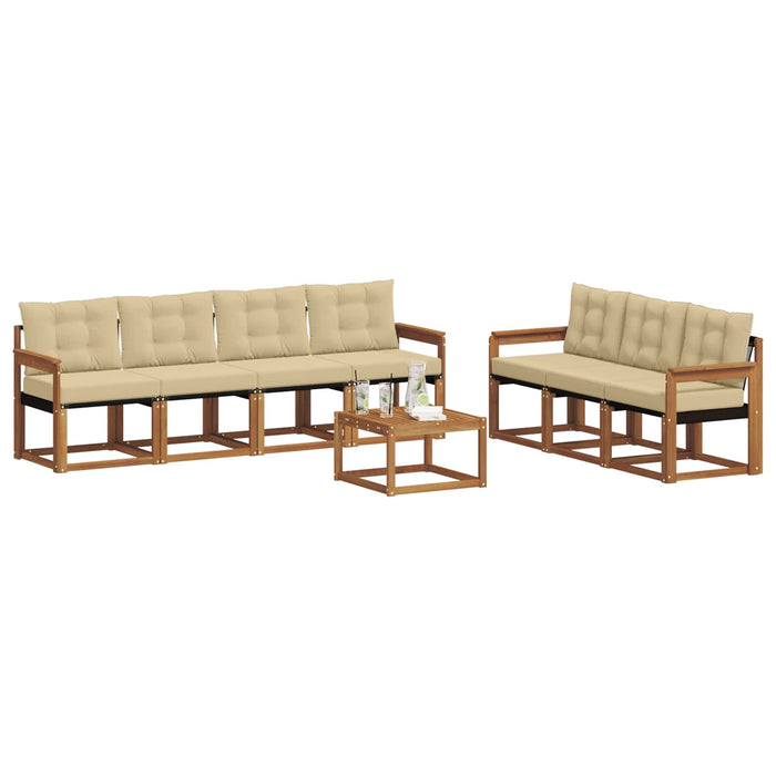 Set de canapele de exterior cu pernă 8 pcs Natural și Bej - WALTI WALTI