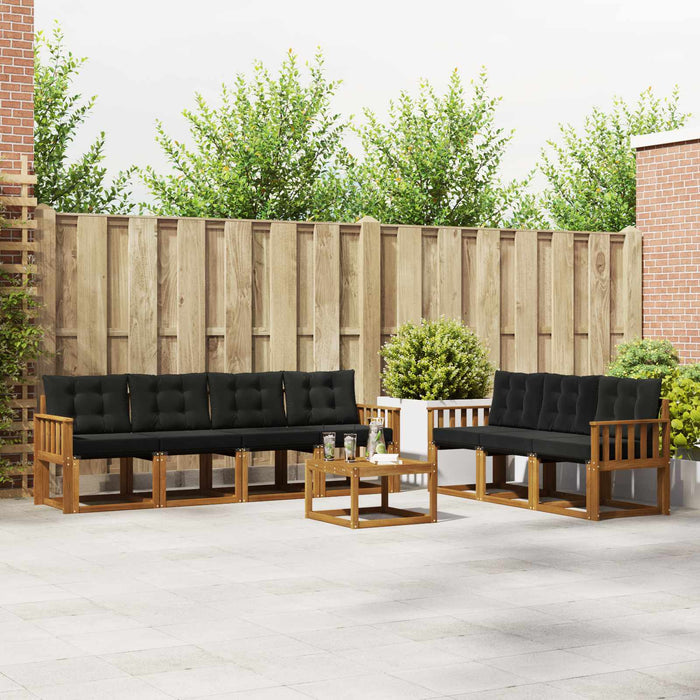 Set de canapele de exterior cu pernă 8 pcs Natural și Negru - WALTI WALTI
