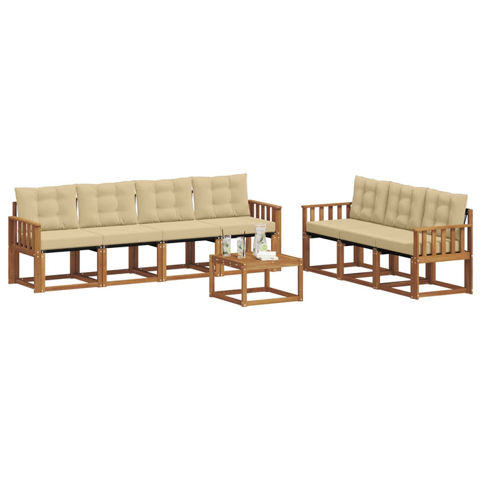 Set de canapele de exterior cu pernă 8 pcs Natural și Bej - WALTI WALTI