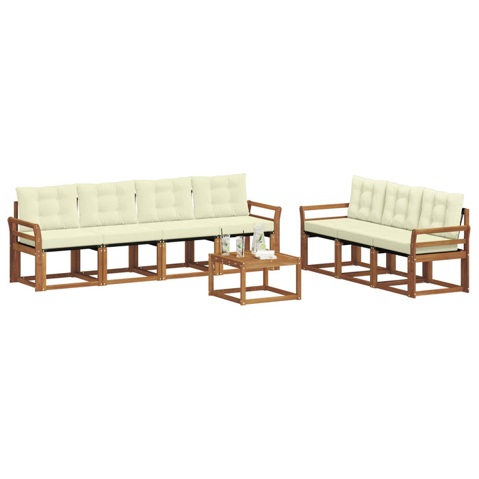 Set de canapele de exterior cu pernă 8 pcs Natural și Crem - WALTI WALTI