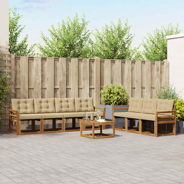 Set de canapele de exterior cu pernă 8 pcs Natural și Bej - WALTI WALTI