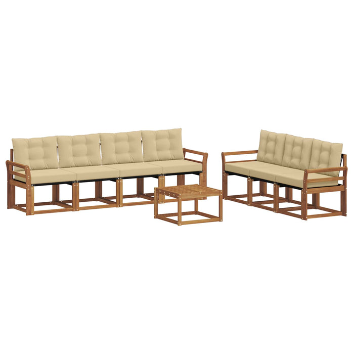 Set de canapele de exterior cu pernă 8 pcs Natural și Bej - WALTI WALTI
