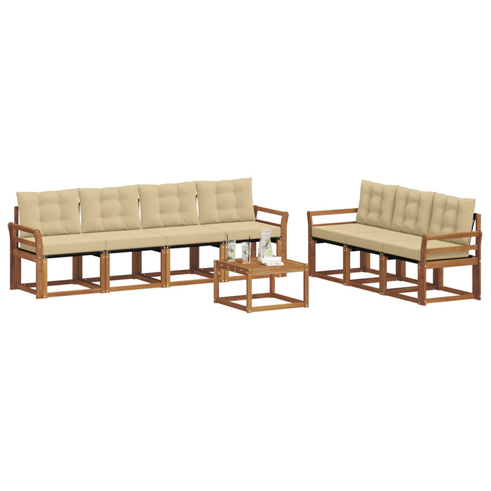 Set de canapele de exterior cu pernă 8 pcs Natural și Bej - WALTI WALTI