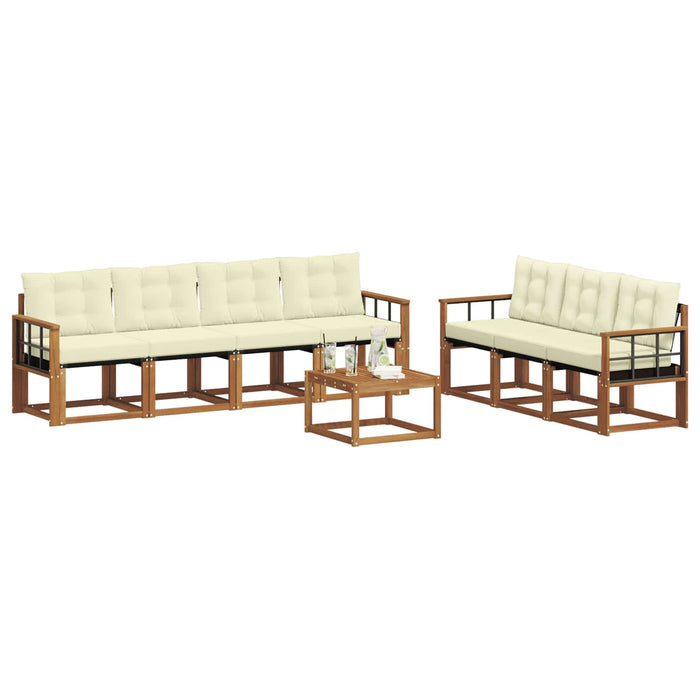 Set de canapele de exterior cu pernă 8 pcs Natural și Crem - WALTI WALTI