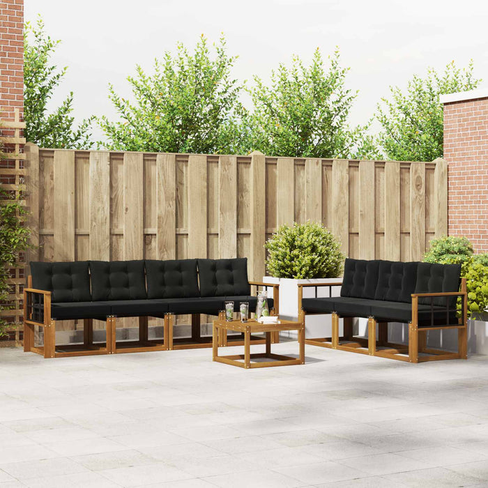 Set de canapele de exterior cu pernă 8 pcs Natural și Negru - WALTI WALTI