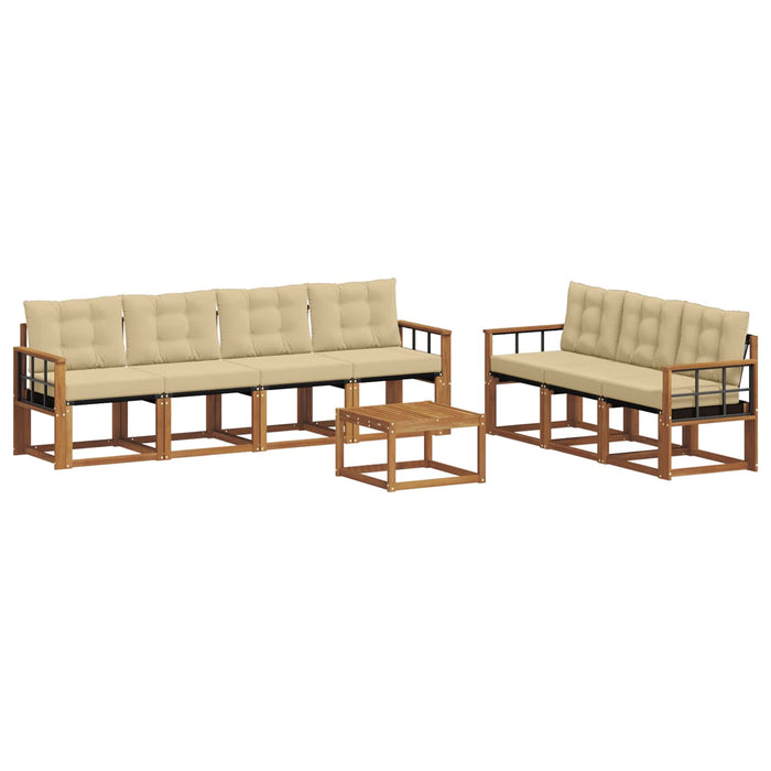 Set de canapele de exterior cu pernă 8 pcs Natural și Bej - WALTI WALTI
