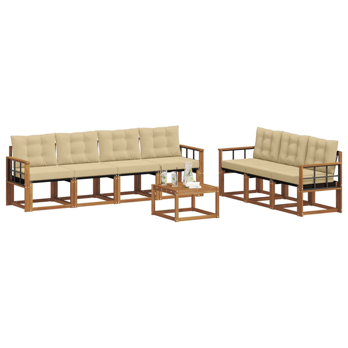 Set de canapele de exterior cu pernă 8 pcs Natural și Bej - WALTI WALTI
