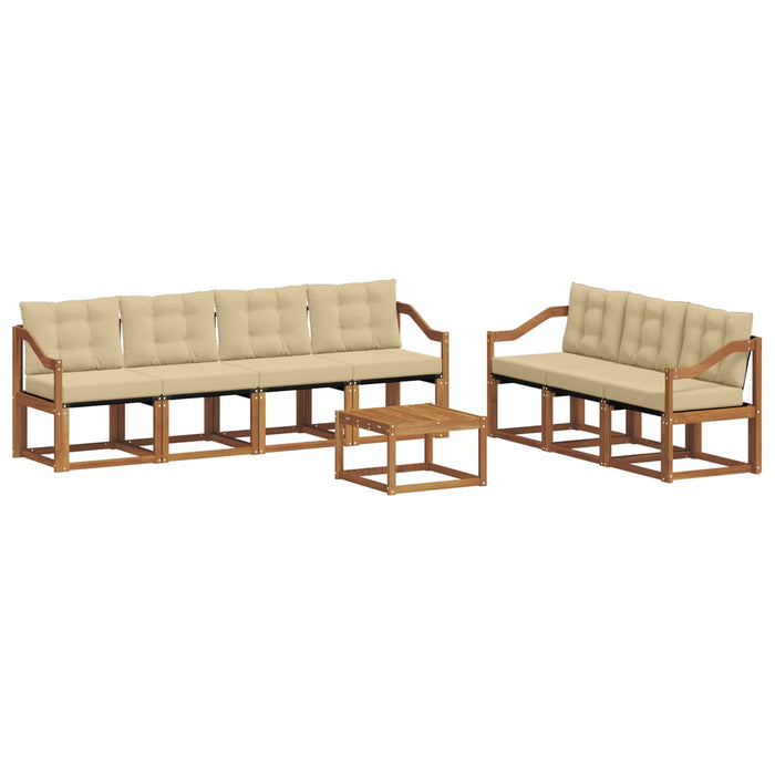 Set de canapele de exterior cu pernă 8 pcs Natural și Bej - WALTI WALTI