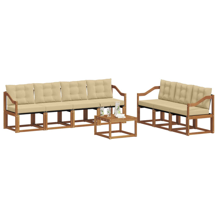Set de canapele de exterior cu pernă 8 pcs Natural și Bej - WALTI WALTI