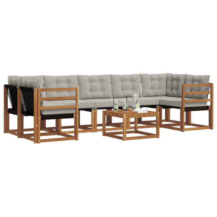 Set de canapele de exterior 8 pcs Gri natural și deschis - WALTI WALTI