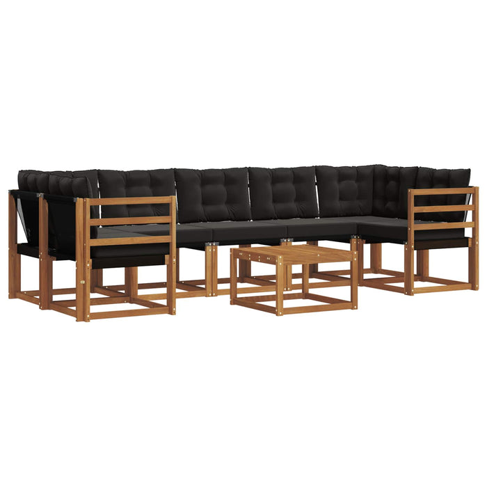 Set de canapele de exterior cu pernă 8 pcs Natural și Negru - WALTI WALTI
