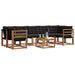Set de canapele de exterior cu pernă 8 pcs Natural și Negru - WALTI WALTI