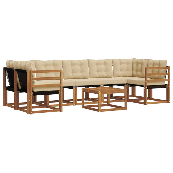Set de canapele de exterior cu pernă 8 pcs Natural și Bej - WALTI WALTI