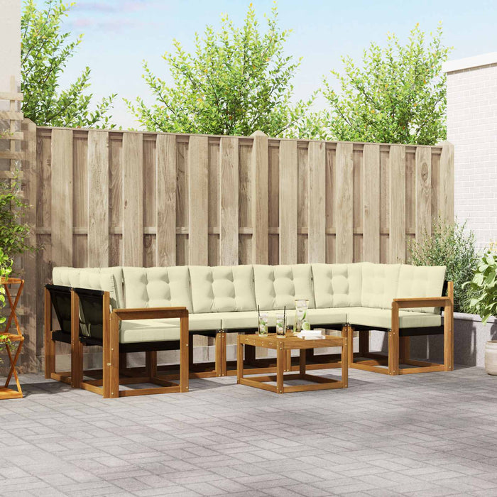 Set de canapele de exterior cu pernă 8 pcs Natural și Crem - WALTI WALTI