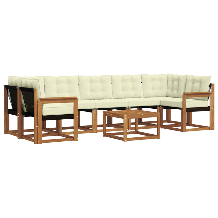Set de canapele de exterior cu pernă 8 pcs Natural și Crem - WALTI WALTI