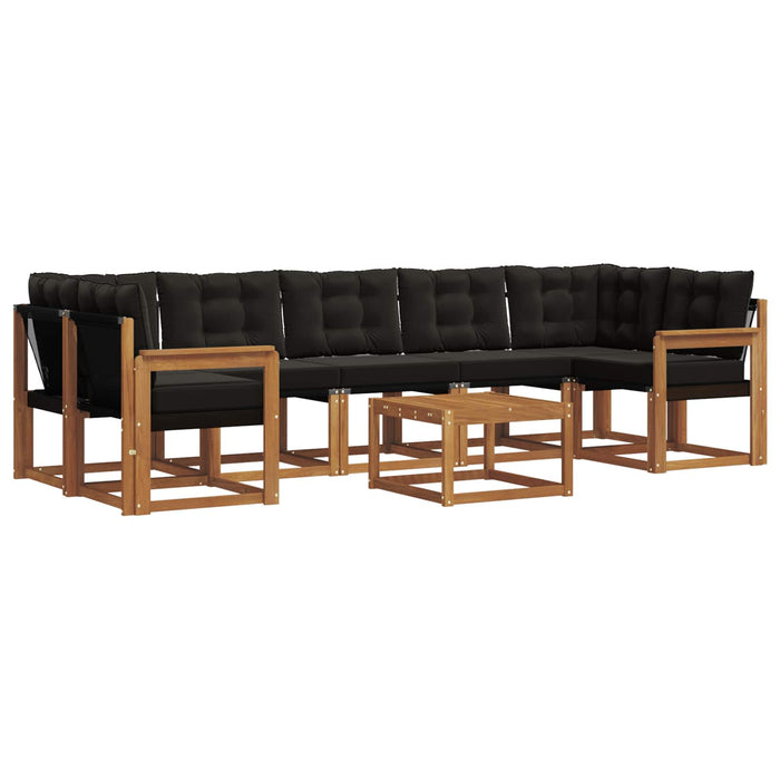 Set de canapele de exterior cu pernă 8 pcs Natural și Negru - WALTI WALTI