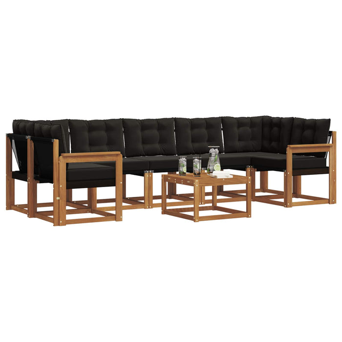 Set de canapele de exterior cu pernă 8 pcs Natural și Negru - WALTI WALTI
