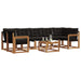 Set de canapele de exterior cu pernă 8 pcs Natural și Negru - WALTI WALTI