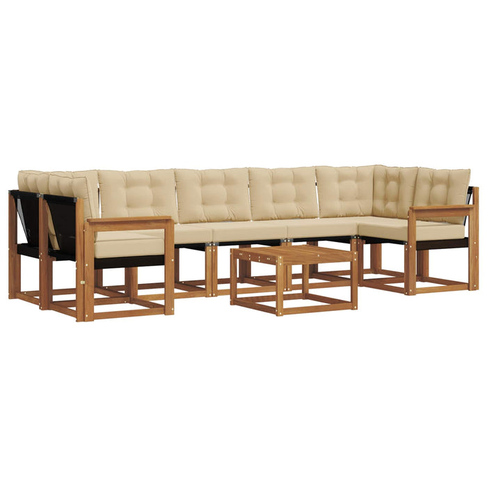 Set de canapele de exterior cu pernă 8 pcs Natural și Bej - WALTI WALTI