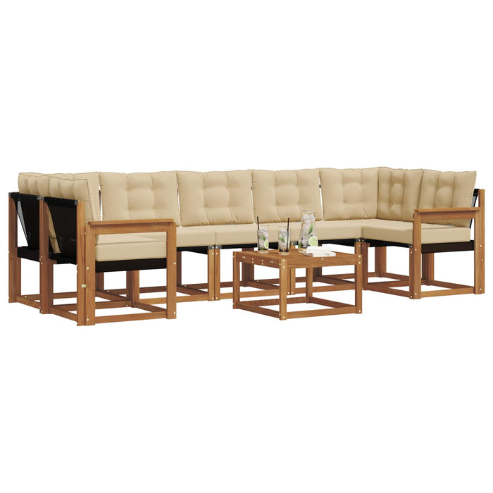 Set de canapele de exterior cu pernă 8 pcs Natural și Bej - WALTI WALTI
