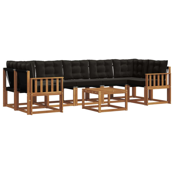 Set de canapele de exterior cu pernă 8 pcs Natural și Negru - WALTI WALTI