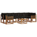 Set de canapele de exterior cu pernă 8 pcs Natural și Negru - WALTI WALTI