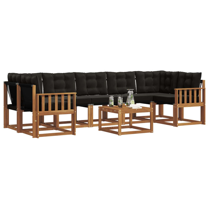Set de canapele de exterior cu pernă 8 pcs Natural și Negru - WALTI WALTI