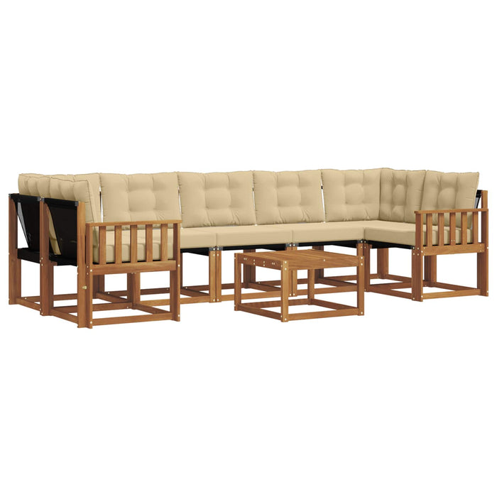 Set de canapele de exterior cu pernă 8 pcs Natural și Bej - WALTI WALTI