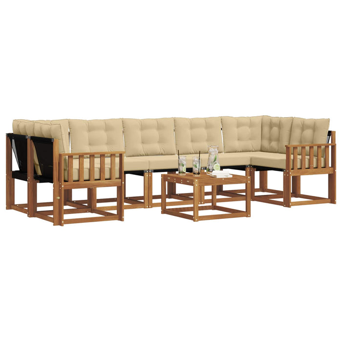 Set de canapele de exterior cu pernă 8 pcs Natural și Bej - WALTI WALTI