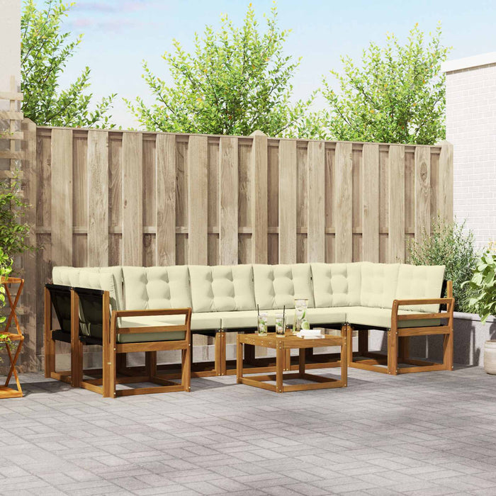 Set de canapele de exterior cu pernă 8 pcs Natural și Crem - WALTI WALTI