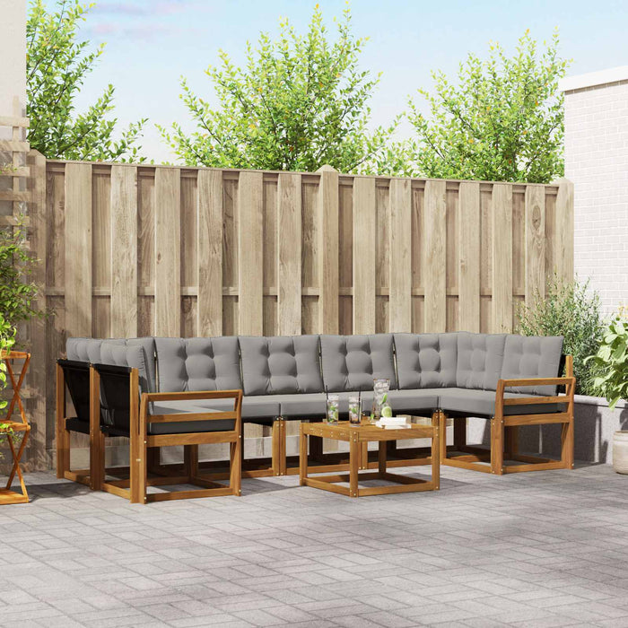 Set de canapele de exterior 8 pcs Gri natural și deschis - WALTI WALTI