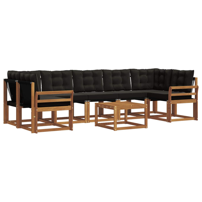 Set de canapele de exterior cu pernă 8 pcs Natural și Negru - WALTI WALTI