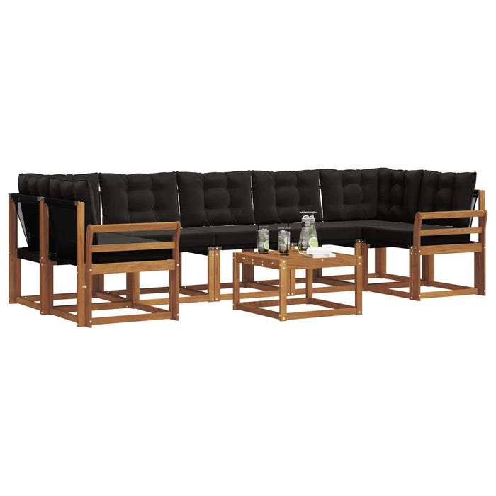 Set de canapele de exterior cu pernă 8 pcs Natural și Negru - WALTI WALTI