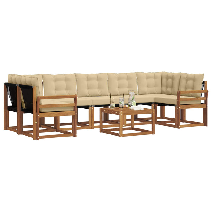 Set de canapele de exterior cu pernă 8 pcs Natural și Bej - WALTI WALTI