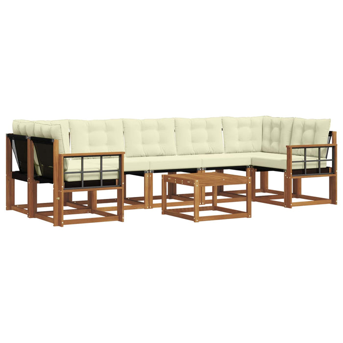 Set de canapele de exterior cu pernă 8 pcs Natural și Crem - WALTI WALTI