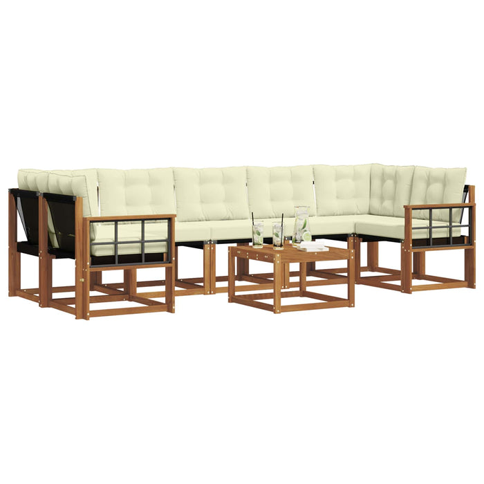 Set de canapele de exterior cu pernă 8 pcs Natural și Crem - WALTI WALTI