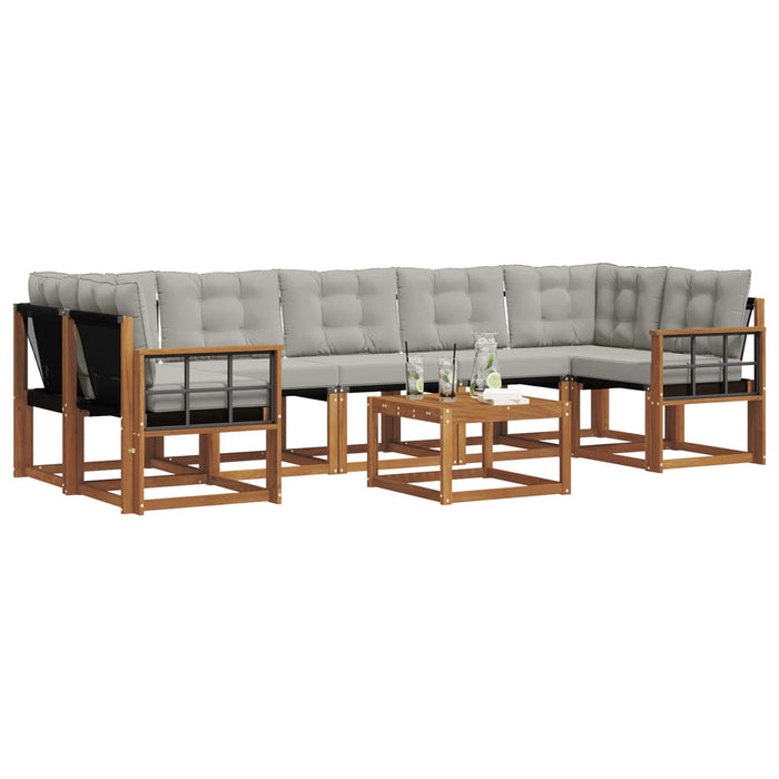 Set de canapele de exterior 8 pcs Gri natural și deschis - WALTI WALTI