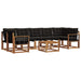 Set de canapele de exterior cu pernă 8 pcs Natural și Negru - WALTI WALTI