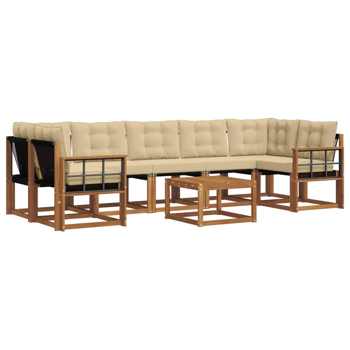 Set de canapele de exterior cu pernă 8 pcs Natural și Bej - WALTI WALTI