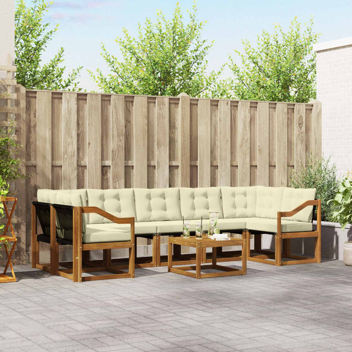 Set de canapele de exterior cu pernă 8 pcs Natural și Crem - WALTI WALTI